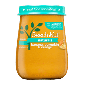 Beech-Nut Immune Support Stage 3 Baby Food, Banana Pumpkin & Orange, 4 oz Jar (10 Pack)