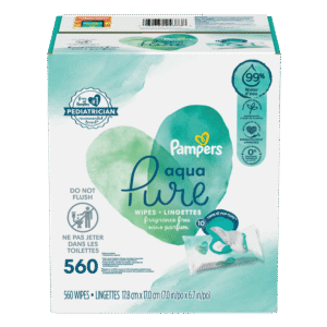 Pampers Aqua Pure Sensitive Baby Wipes 10X Pop-Top 560 Count