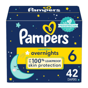 Pampers Swaddlers Overnight Diapers Size 6, 42 Count (Choose Your Size & Count)