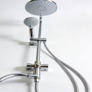 Rain shower head with handheld combo, high-pressure, adjustable stand, magnetic docking, power jets.