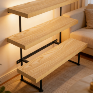 Wall-mounted shelving unit, 22.5-inch, wooden design, suitable for bathrooms, bedrooms, and living rooms. Ideal for storing books, organizing items, and adding decoration. Light oak finish. 3-piece set.